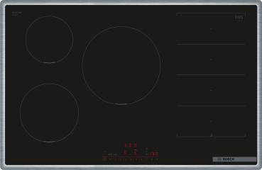 Bosch PXV845HC1E - Serie 6, Induktionskochfeld, Schwarz, Mit Rahmen aufliegend, 80 cm
